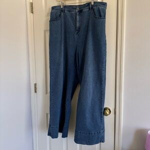 Carrie High Rise Wide Leg Jean in True Blue